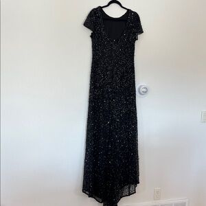 Adrianna Papell Black Sequin Maxi Dress size 12